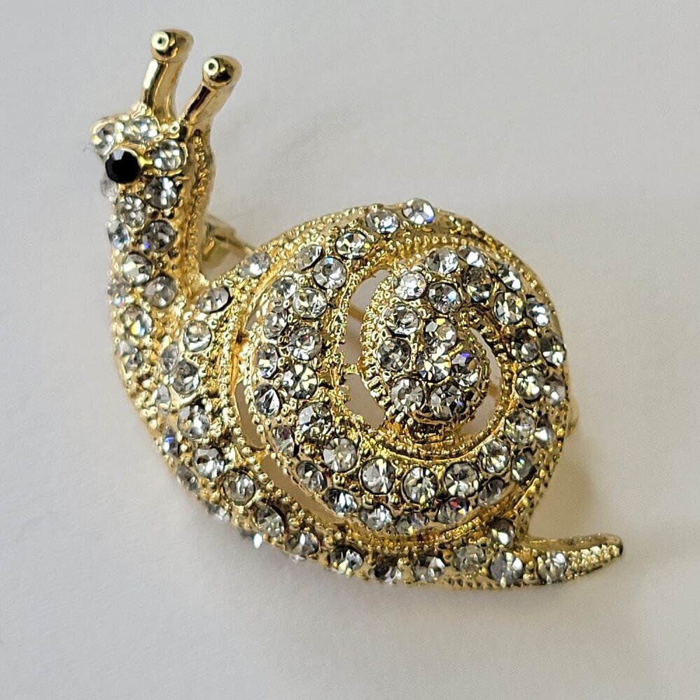 Gold Tone Snail Brooch Pin
